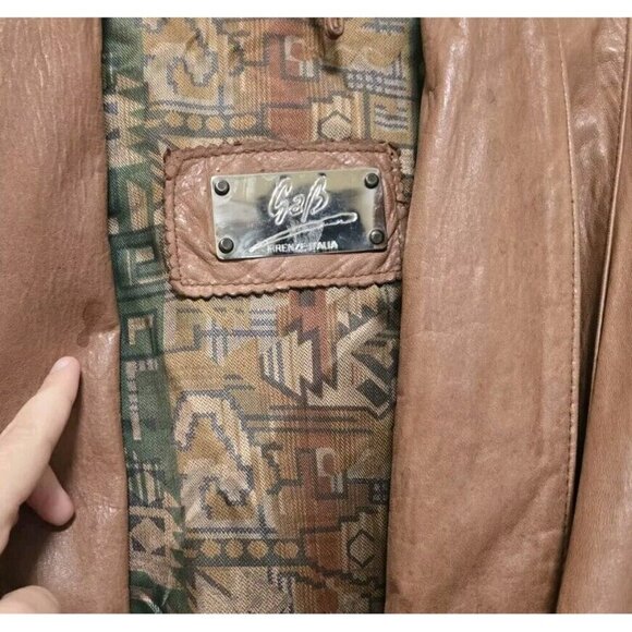 Mens 80s Vintage Soft Leather Jacket Made In Italy Brown - Picture 7 of 12
